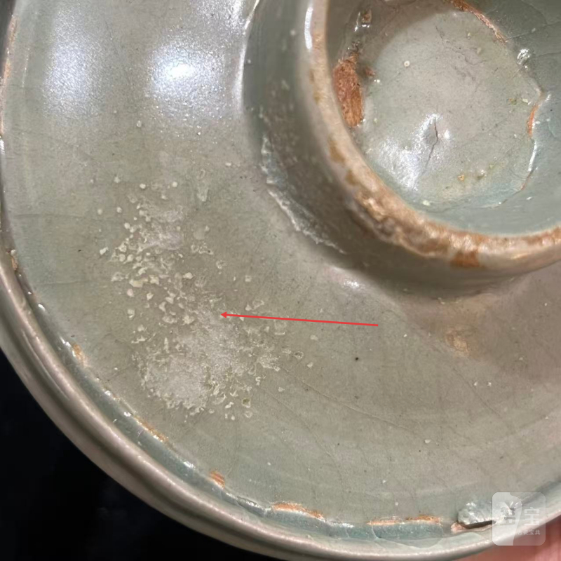 明代 高丽青釉高足盏托 - 图9